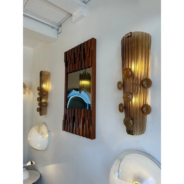 2020s Contemporary Pair of Brass and Murano Glass Macaroons Sconces, Italy For Sale - Image 5 of 12