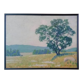 Early 20th Century Antique Signed Samuel B. Wylie Woodstock Summer Landscape Oil on Board Painting, Framed For Sale