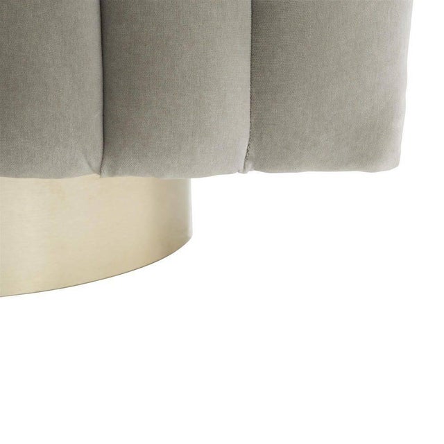 Gray Arteriors Home Springsteen Chair Flint Velvet Champagne Swivel For Sale - Image 8 of 9