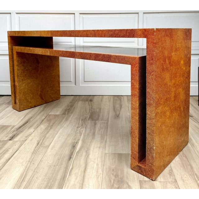 Postmodern Postmodern Karl Springer Style Architectural Console Table For Sale - Image 3 of 16
