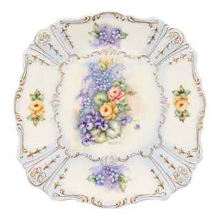 Vintage Scalloped Decorative Plate, Signed Cardwell, Approximately 9.5 Inches For Sale
