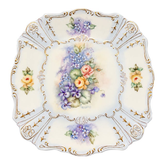 Vintage Scalloped Decorative Plate, Signed Cardwell, Approximately 9.5 Inches For Sale