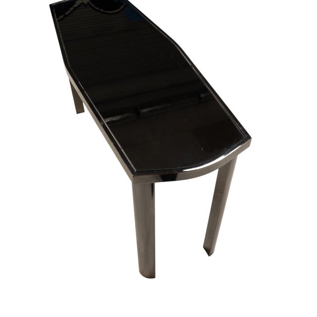Metal 1970s Dia Design Institute America Smoked Glass and Chrome Sofa Console Table For Sale - Image 7 of 17