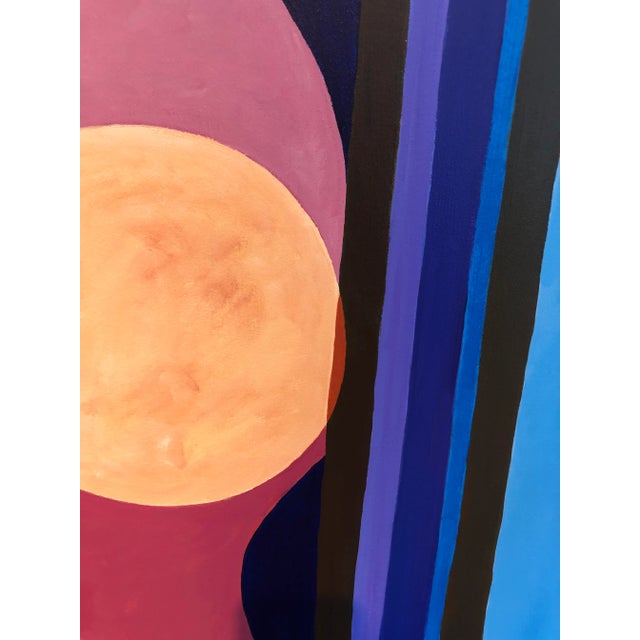 Maroon Large Bold Abstract Original Painting on Canvas For Sale - Image 8 of 11