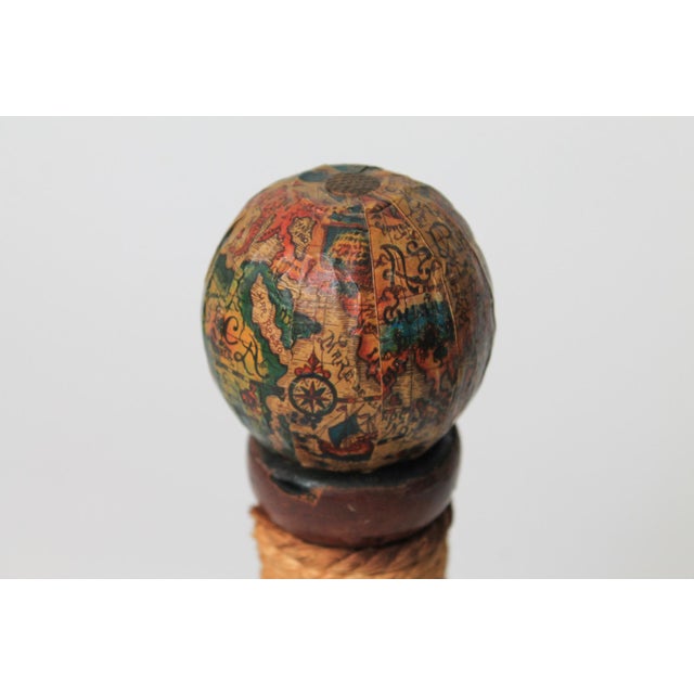 Vintage Nautical Italian Hand Tooled Leather Wrapped Decanter Bottle For Sale In Milwaukee - Image 6 of 13