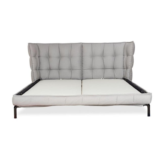 Husk Boxspring Bed in Grey from B&B Italia For Sale - Image 11 of 15