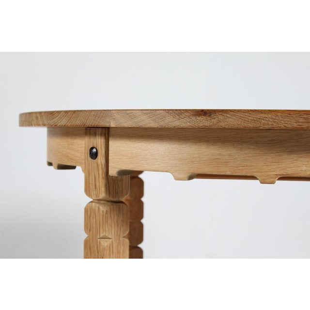 Brown Danish Round Extendable Dining Table in Oak by Axel Einar Hjorth, 1970s For Sale - Image 8 of 17