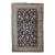 Antique Persian Tabriz Rug, Hand-Knotted Wool & Silk, Allover Floral Pattern, Navy & Tan, 6x10 For Sale