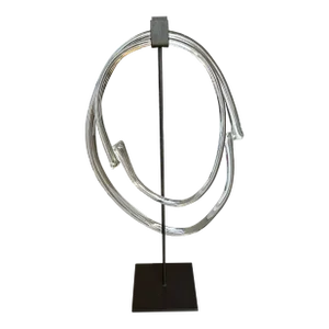 Contemporary Artist - Made Blown Glass and Iron Sculpture Signed