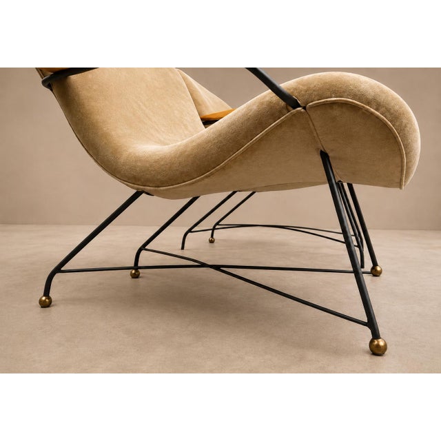 Brazilian Modern Pair of Armchairs in Rosewood, Mohair & Steel by Carlo Hauner, 1950s For Sale - Image 17 of 18