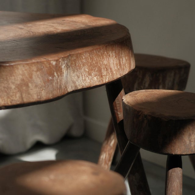 Brutalist Coffee Table with Stools, 1960s, Set of 5 For Sale - Image 10 of 14