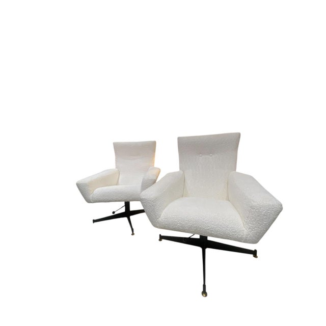 White Bouclè Armchairs, 1960s, Set of 2 For Sale - Image 10 of 10