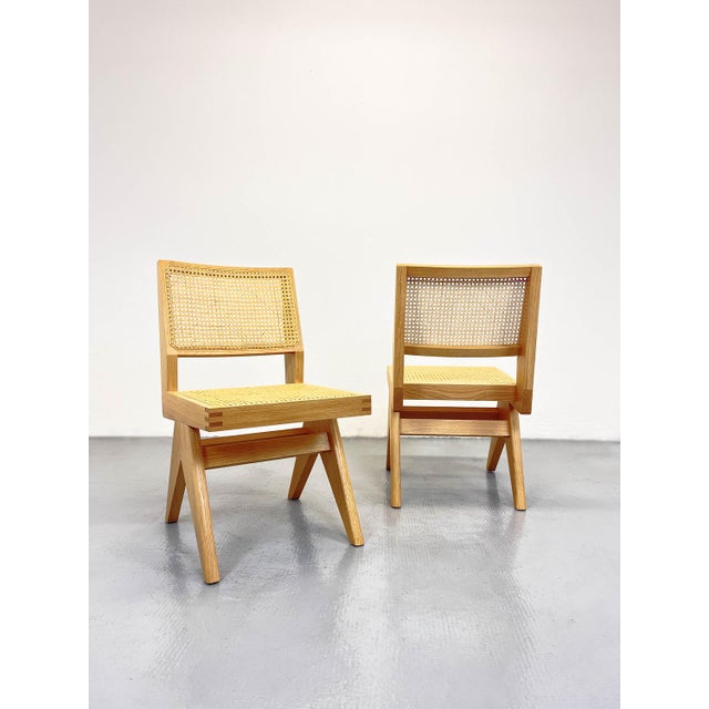 Mid-Century Modern Capitol Complex Track Chairs by Pierre Jeanneret for Cassina, 2010s, Set of 2 For Sale - Image 3 of 9