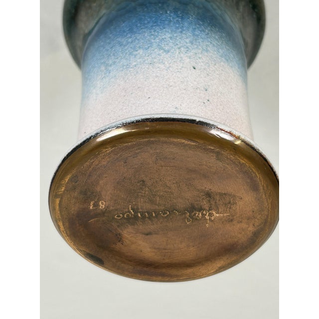 Blue Enamelled Copper Vase from Studio Del Campo, 1990s For Sale - Image 8 of 10