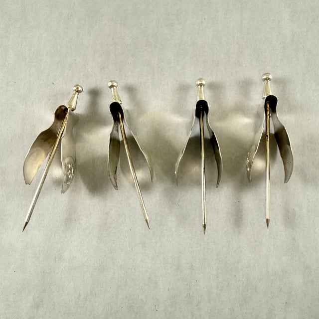 English Estate Sterling Silver Lemon Squeezers, Set / 4 For Sale - Image 16 of 16
