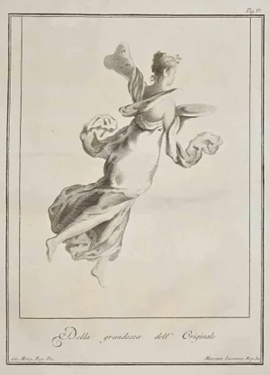 Giovanni Elia Morghen, Ancient Roman Fresco Herculaneum, Etching, 18th Century