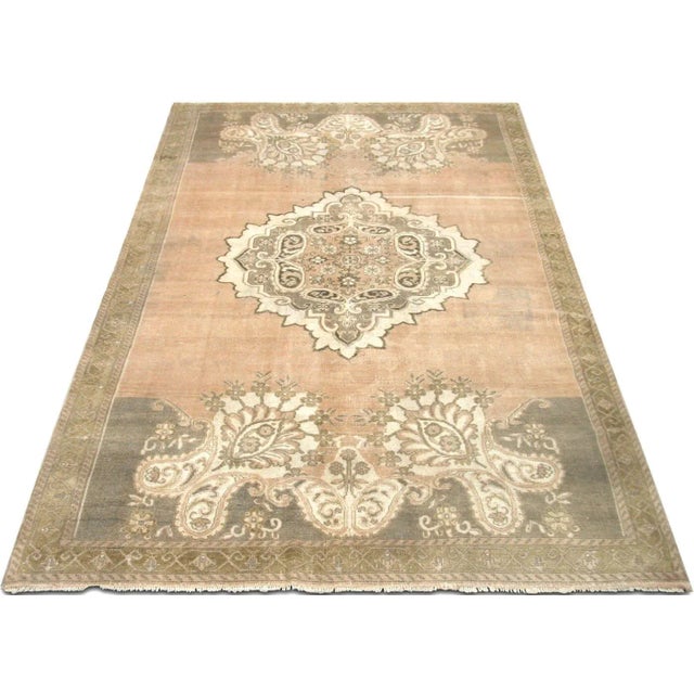 1960s Turkish Oushak Rug For Sale In Los Angeles - Image 6 of 7