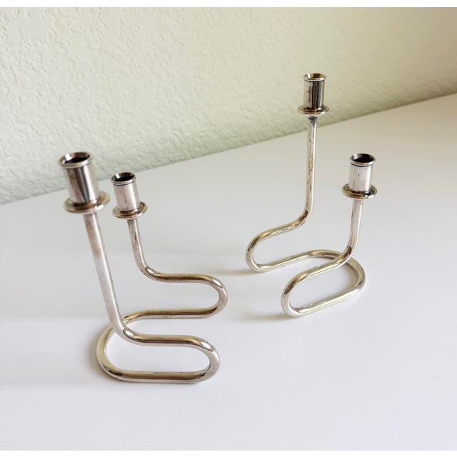 Mid-Century Modern 1960s Italian Candleholders by Gorham Maestri, a Pair For Sale - Image 3 of 12