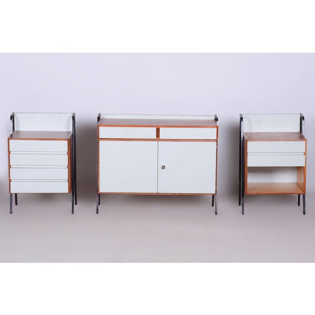 Mid-Century Cabinets in Mahogany, Central Europe, 1950s, Set of 3, in Good conditions. Designed 1950 to 1959