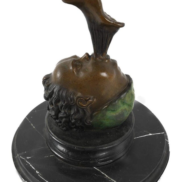 Mid 20th Century Bronze Flying Mercury Sculpture After Giambologna on Black Marble Base For Sale - Image 5 of 9