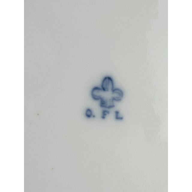 Green German Porcelain Plates with Hand Painted Landscapes from O.F.L., 19th Century, Set of 2 For Sale - Image 8 of 9