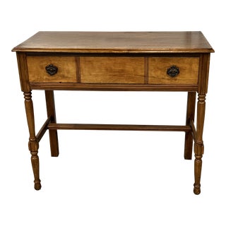 Mid Century Pine One Drawer Writing Desk For Sale