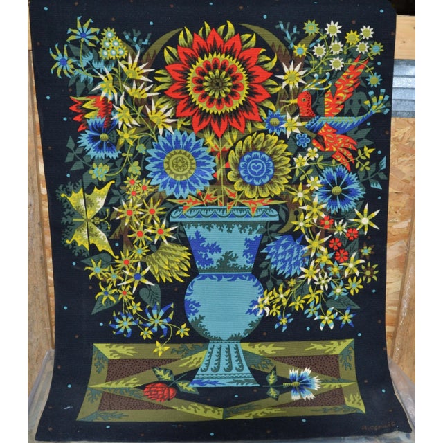 Alain Cornic for Aubusson French Mid-Century Handmade Wool Tapestry Paris For Sale - Image 10 of 12