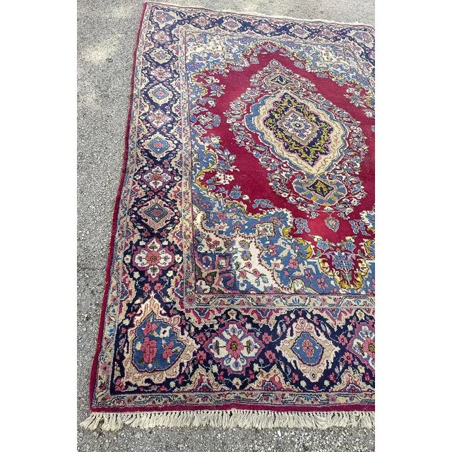 1980s Middle Eastern Rug with Floral Designs, 1980 For Sale - Image 5 of 9