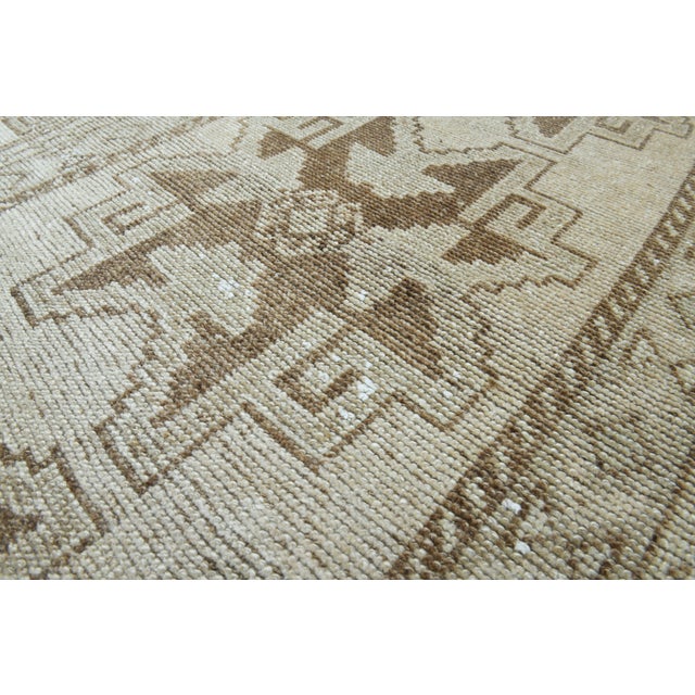 Beige 1970s Vintage Handmade Wool Cotton Beige Runner Rug For Sale - Image 8 of 11