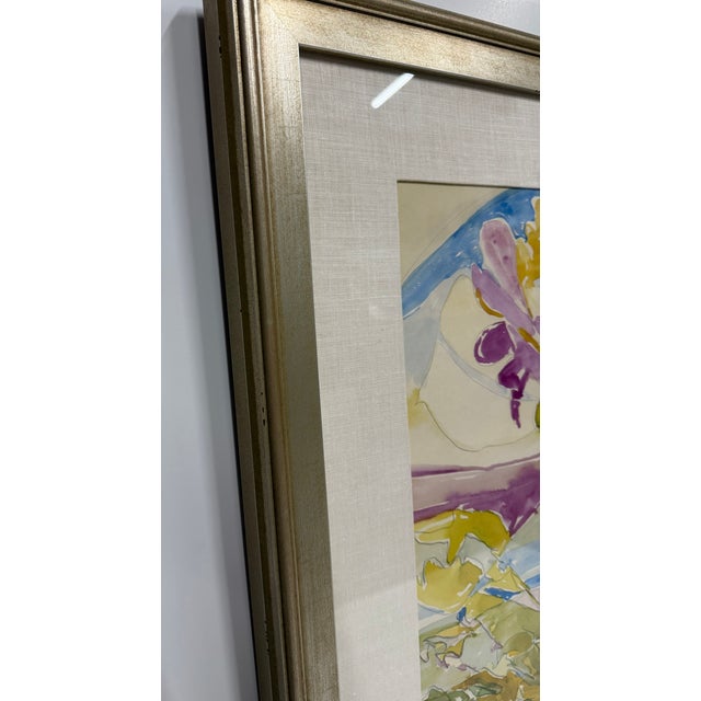 John Bunker Untitled (Figurative Landscape) Watercolor on Board Framed and Matted John Bunker's work seduces and beckons...