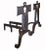 Rare pair of Arts and Crafts style andirons. A fine example of late 19th-century perforated metalwork.