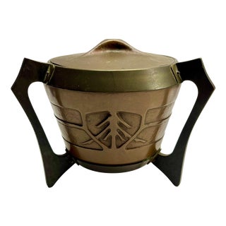 Arts & Crafts Copper and Brass Contianer in the style of Carl Deffner, Esslingen, 1900 For Sale