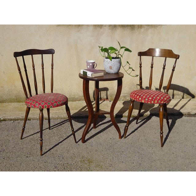 Mid-Century Modern Wood and Fabric Chairs, Set of 2 For Sale - Image 3 of 18
