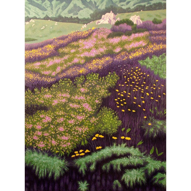 Impressionist Gordon Mortensen "Beach Flowers" Signed Numbered Woodcut Art Print, For Sale - Image 3 of 7