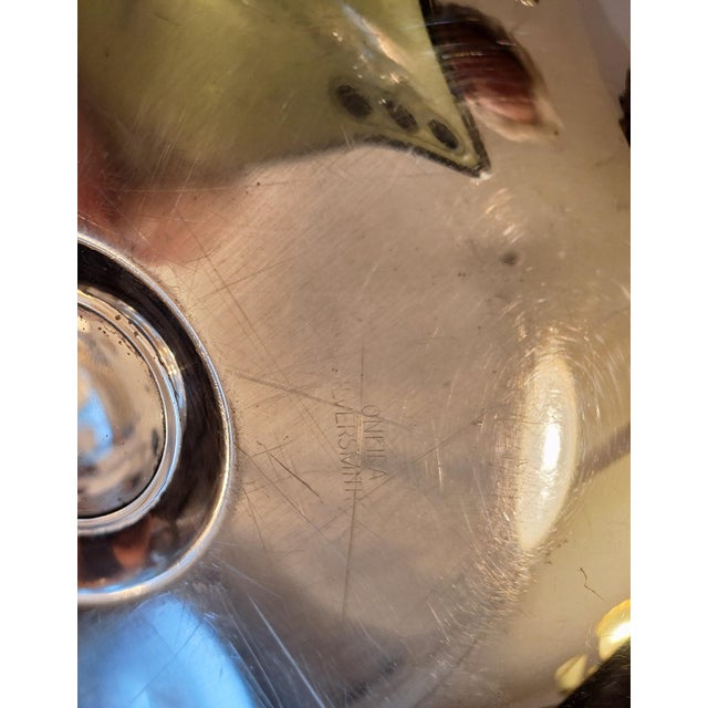 1970s Vintage Silver-Plated Metal Serving Bowl by Oneida Silversmith, 1970s For Sale - Image 5 of 6