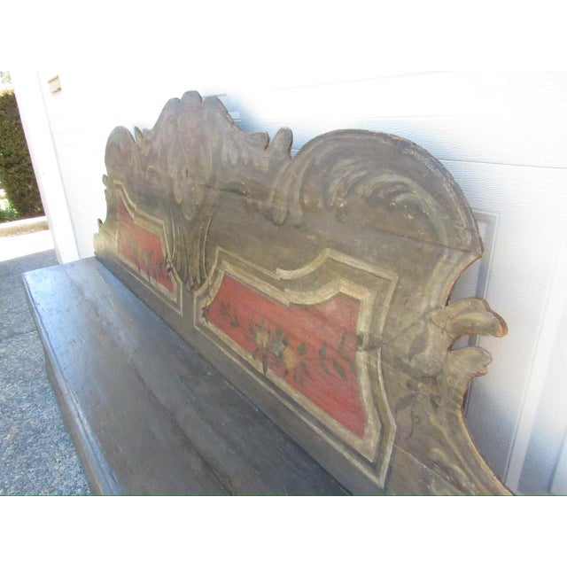 18th. Century Italian Baroque Painted Hall Bench For Sale - Image 16 of 18