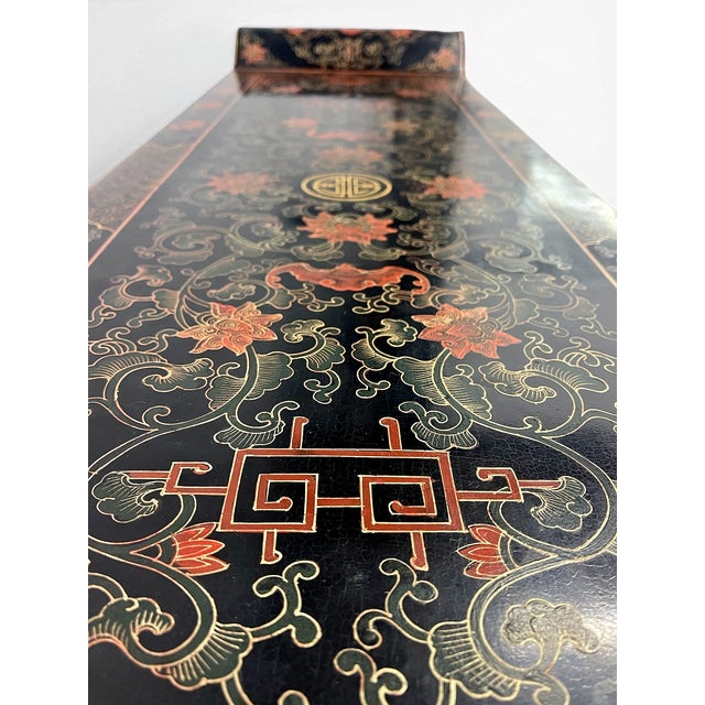 Antique Chinese Black Lacquer & Gilt Carved Console Table, C. 1890–1920 For Sale - Image 9 of 9