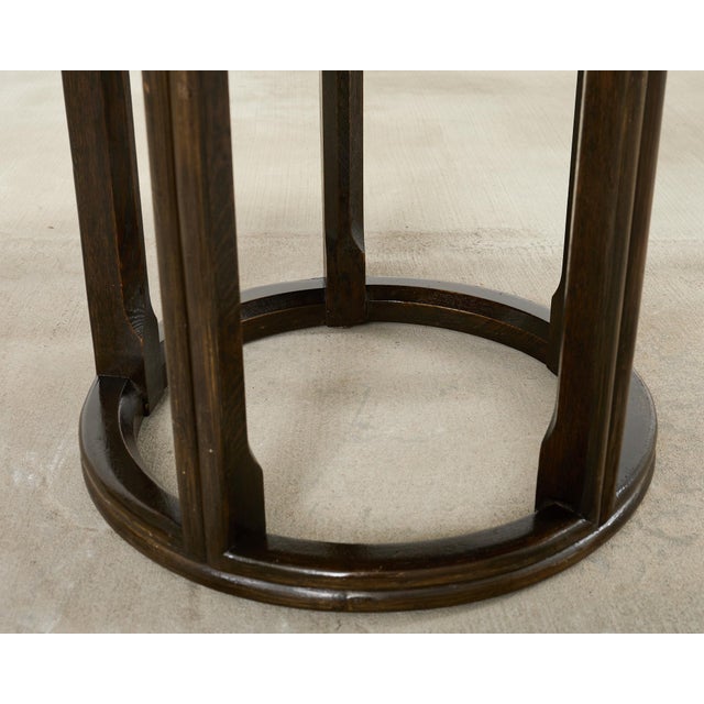 Coffee McGuire Midcentury Organic Modern Round Oak Rattan Dining Table For Sale - Image 8 of 15