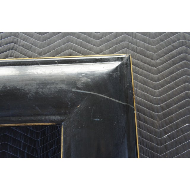 Vintage Monumental Black & Gold Painted Wood Floor Wall Artwork Picture Frame For Sale - Image 11 of 13