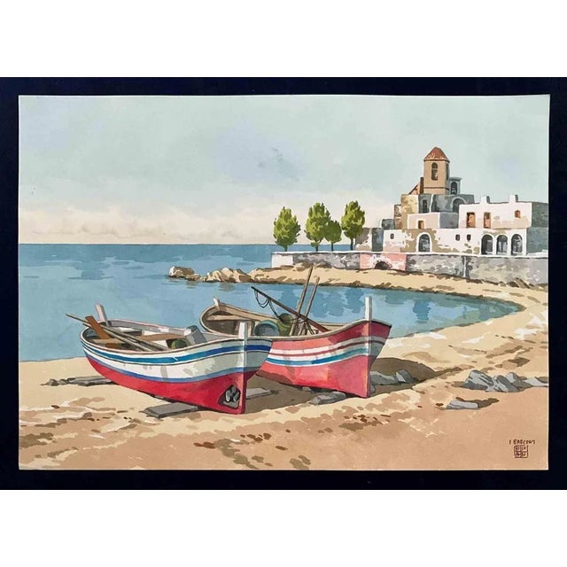 Watercolor 50cm x70 cm. Excellent condition, no defects. Artist's signature on the work. Aldo Riso was born in 1927 in...