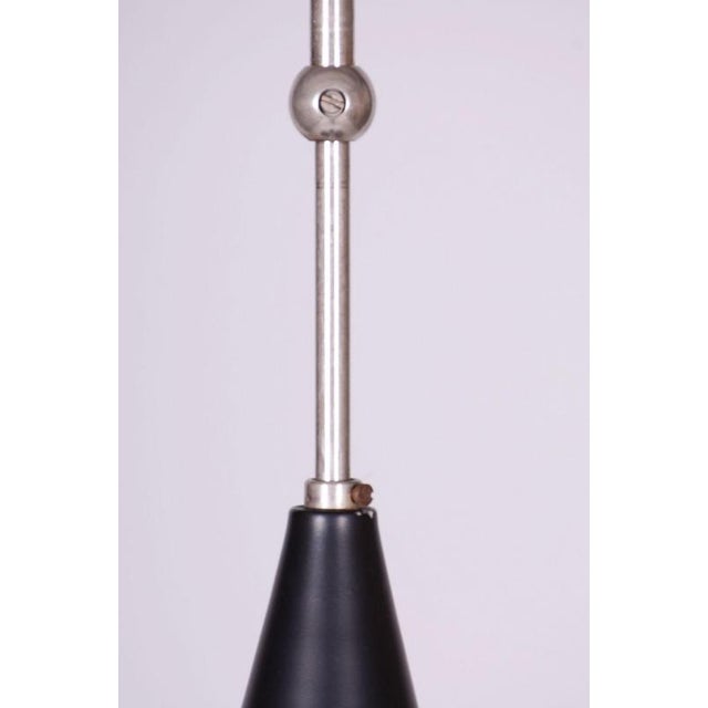 1960s Mid-Century Chandelier in Chromed Steel and Opaline Glass, Czech, 1960s For Sale - Image 5 of 13