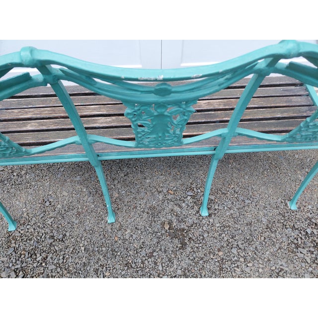 Vintage Cast Iron and Wood Diana the Huntress Bench Attributed to Molla For Sale - Image 9 of 14