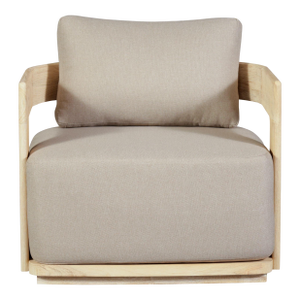 Eclipse Outdoor Solid Teak Wood Chair Natural Look - Gray Fabric