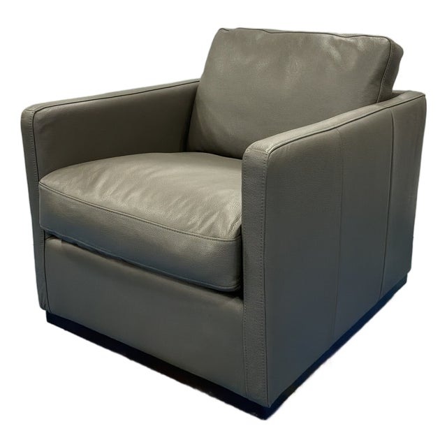 Leather Swivel Chair Dark Grey For Sale