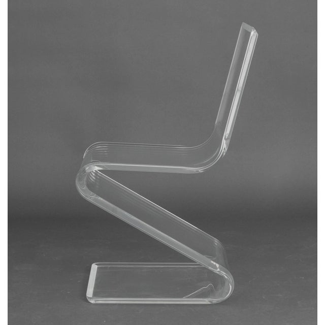 Modern Clear Acrylic "Z" Dining Chairs, 8 For Sale - Image 14 of 14
