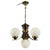 1930s Art Deco Brass Chandelier with Opaline Glass, 1930s For Sale - Image 5 of 5