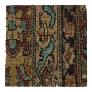 Decorative Cork Board Antique Kerman Rug Fragment Art For Sale