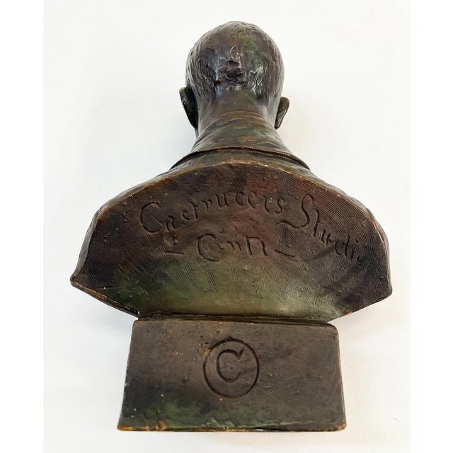 1960s 1960s Vintage Plaster Bust of Charles Augustus Lindbergh For Sale - Image 5 of 12