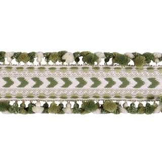 Schumacher Maracana Pom Tape Trim In Green For Sale