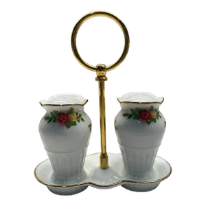 Royal Albert Old Country Roses Salt & Pepper Caddy Set